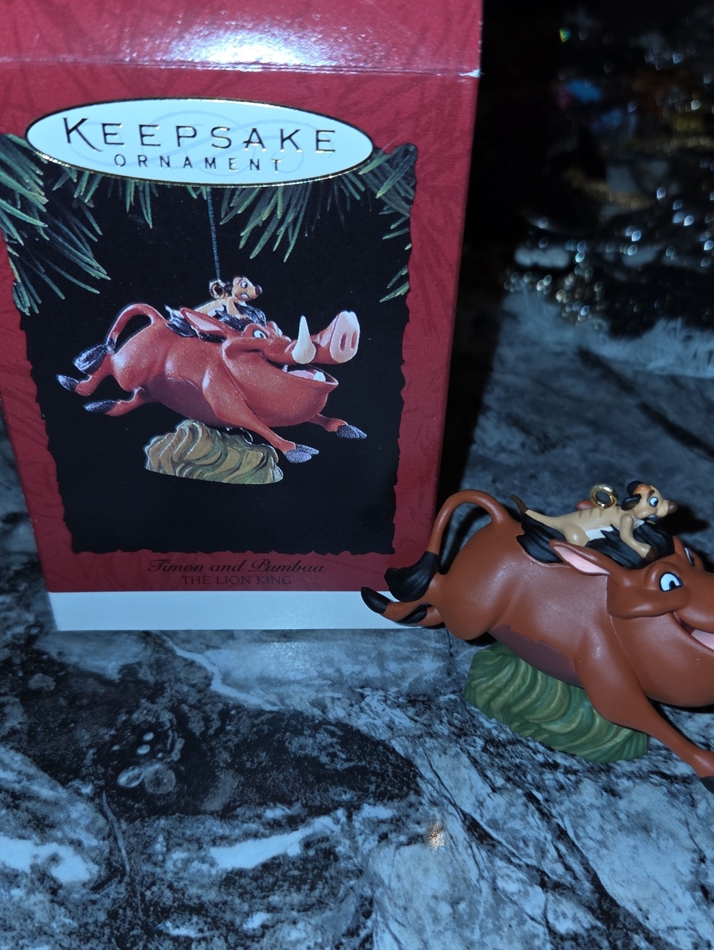 Pumbaa and Timon Brown Holiday Ornament
